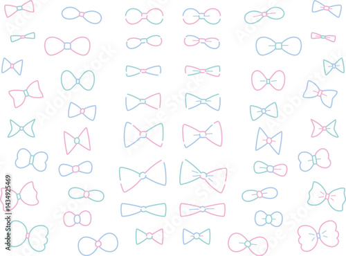 色々な形のシンプルなリボンのイラスト素材