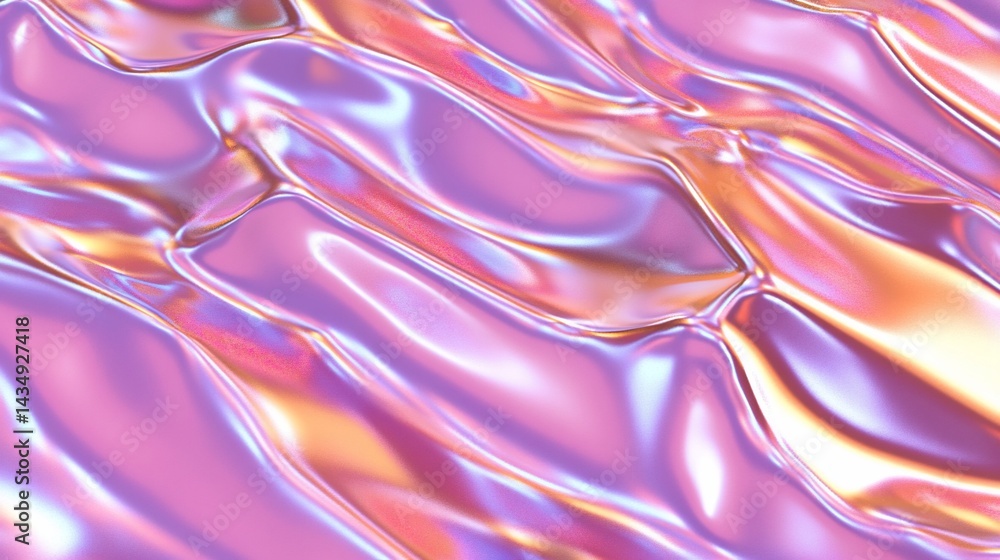 Abstract iridescent liquid waves