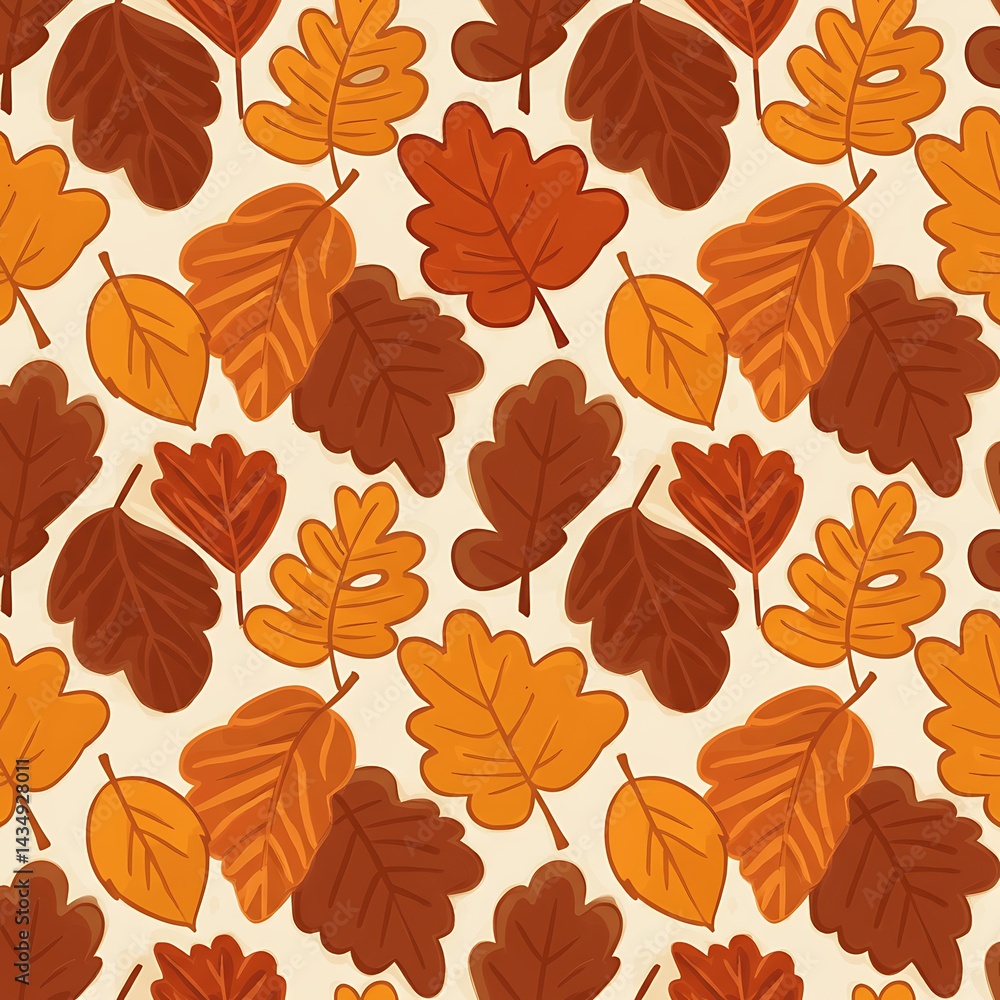 Autumn Leaves: A Hand-Drawn Pattern AI Generated Autumn Leaves: A Hand-Drawn Pattern AI Generated