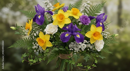 Spring's Embrace: A Vibrant Floral Symphony AI Generated