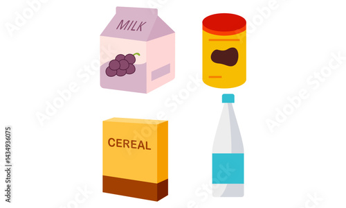 Snacks and junk food logo set