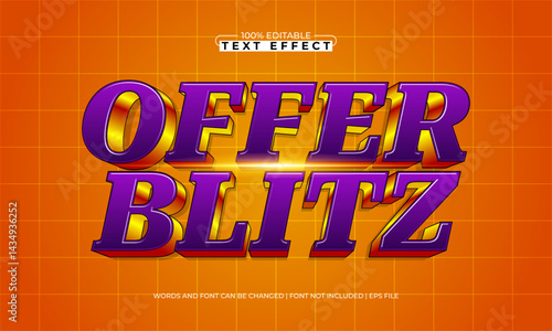 offer blitz editable text effect with a discount and sale text style