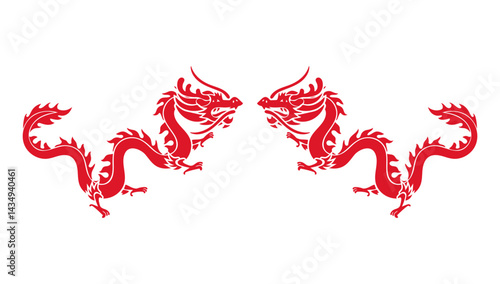 Asian Japanese Chinese dragon vector. Ideal for cultural, zodiac and festive themes. Perfect for logos, tattoos, and traditional designs.