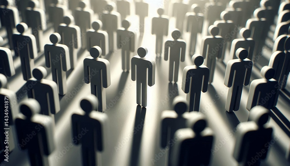 Obraz premium Hand Picking Person from Team Concept for Leadership and Recruitment.