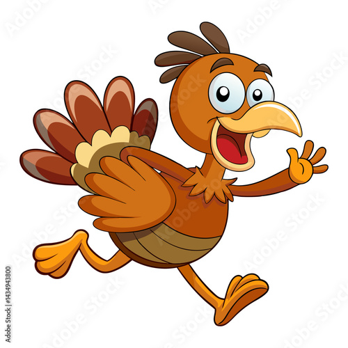 Thanksgiving turkey cartoon running clipart vector illustration