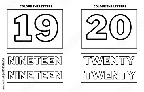 Number tracing practice worksheet with Worksheet for learning numbers. Number training writes and counts numbers. Exercises handwriting practice