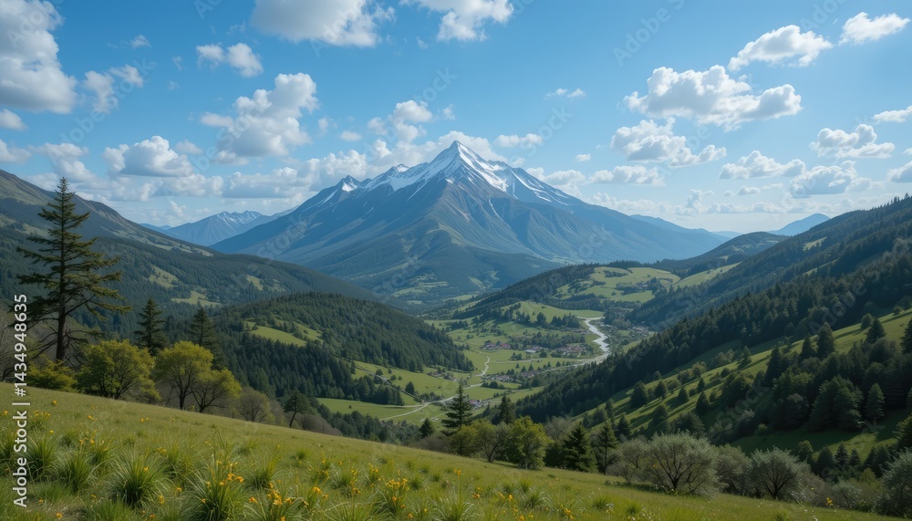 Fototapeta premium view of the mountains