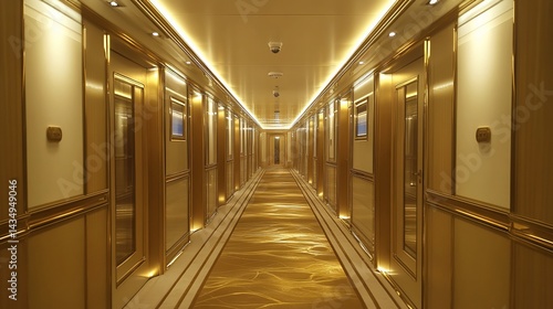 Obraz na płótnie Luxurious golden hallway, elegant interior design w salonie