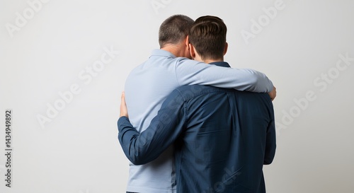 father and son hugging