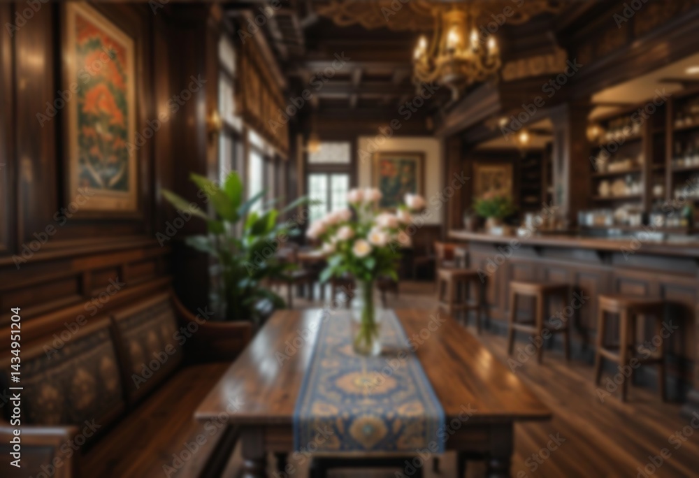 Blurry image of a restaurant interior. javanesse restaurant interior. A blurred image of a classic and elegant restaurant interior, perfect for background use or design elements. Blurred background Blurry image of a restaurant interior. javanesse restaurant interior. A blurred image of a classic and elegant restaurant interior, perfect for background use or design elements. Blurred background