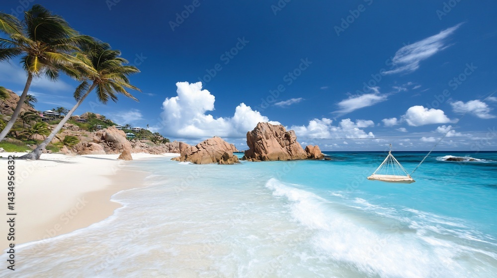 Tropical paradise beach scene