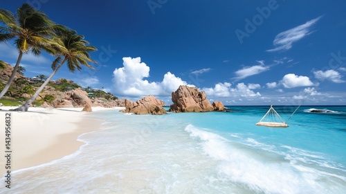 Obraz na płótnie Tropical paradise beach scene w salonie