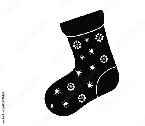  Christmas stocking  silhouette vector illustration 