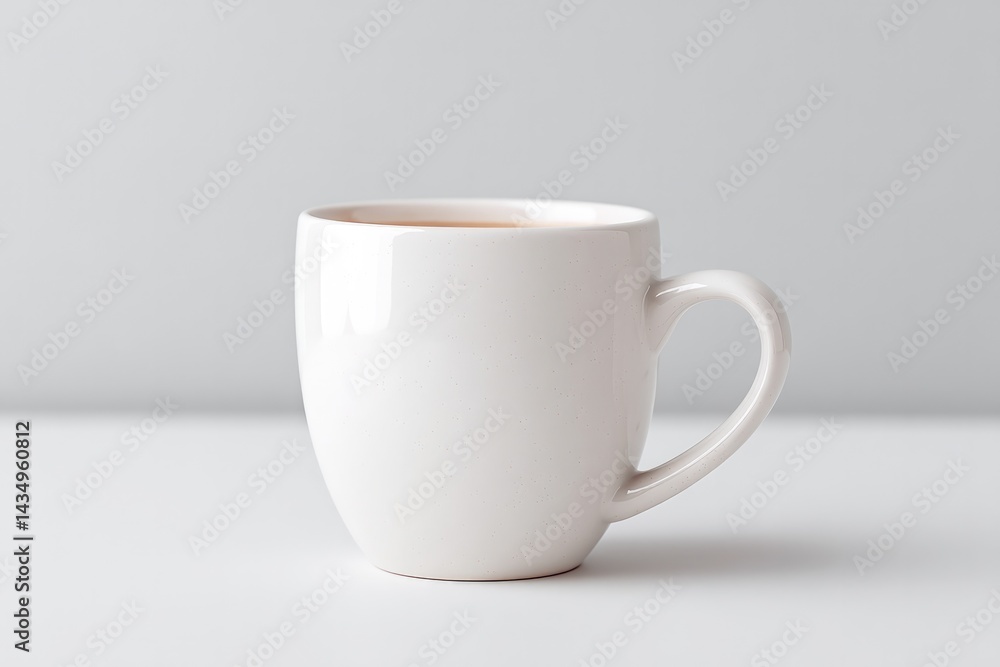 single sleek minimalistic coffee cup on pristine white surface surrounded by ample empty copy space single sleek minimalistic coffee cup on pristine white surface surrounded by ample empty copy space