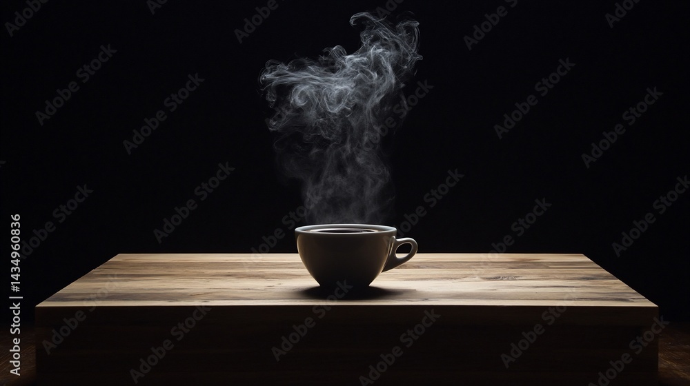Hot beverage on wooden surface