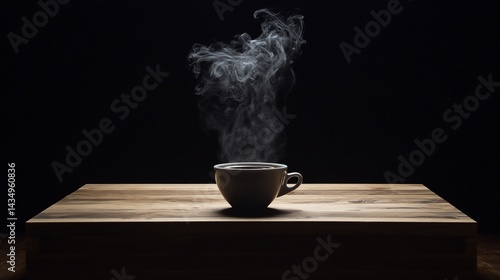 Obraz na płótnie Hot beverage on wooden surface w salonie