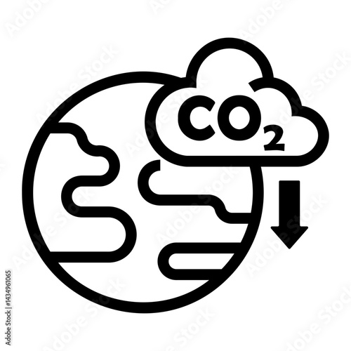 carbon dioxide Line Icon
