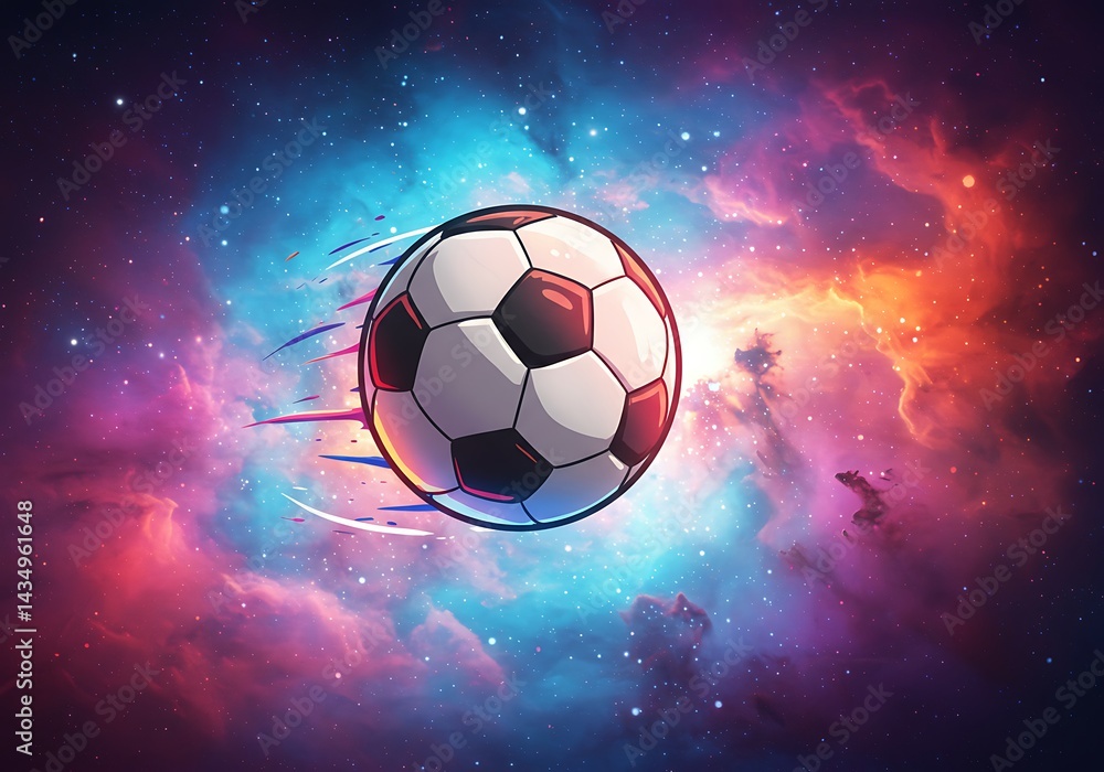 Fototapeta premium Cosmic Kick-Off AI Generated