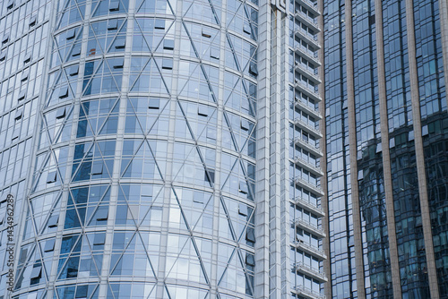 Obraz na płótnie Architecture details Glass wall Modern building exterior Abstract futuristic background. w salonie