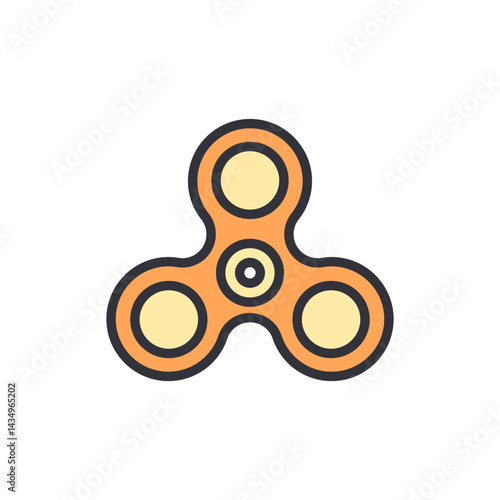 Fidget spinner colored icons, minimalist vector illustration ,simple transparent graphic element .Isolated on white background