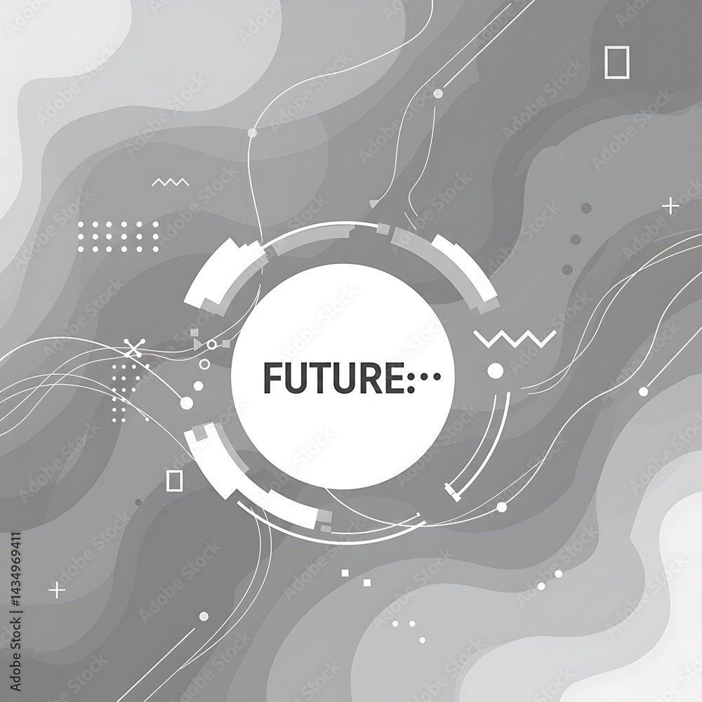 Obraz premium Fluid Future: Monochrome Visions AI Generated