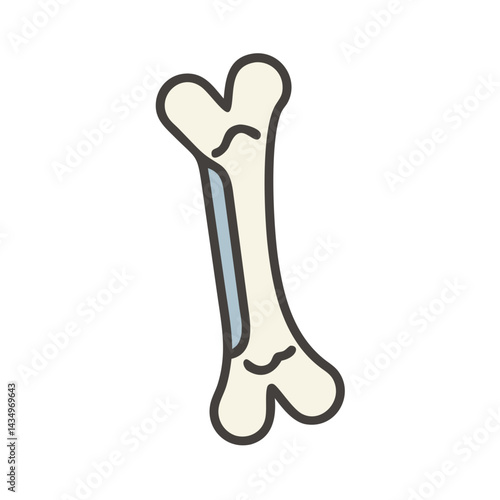 Cartoon dog bone on a black background simple icon