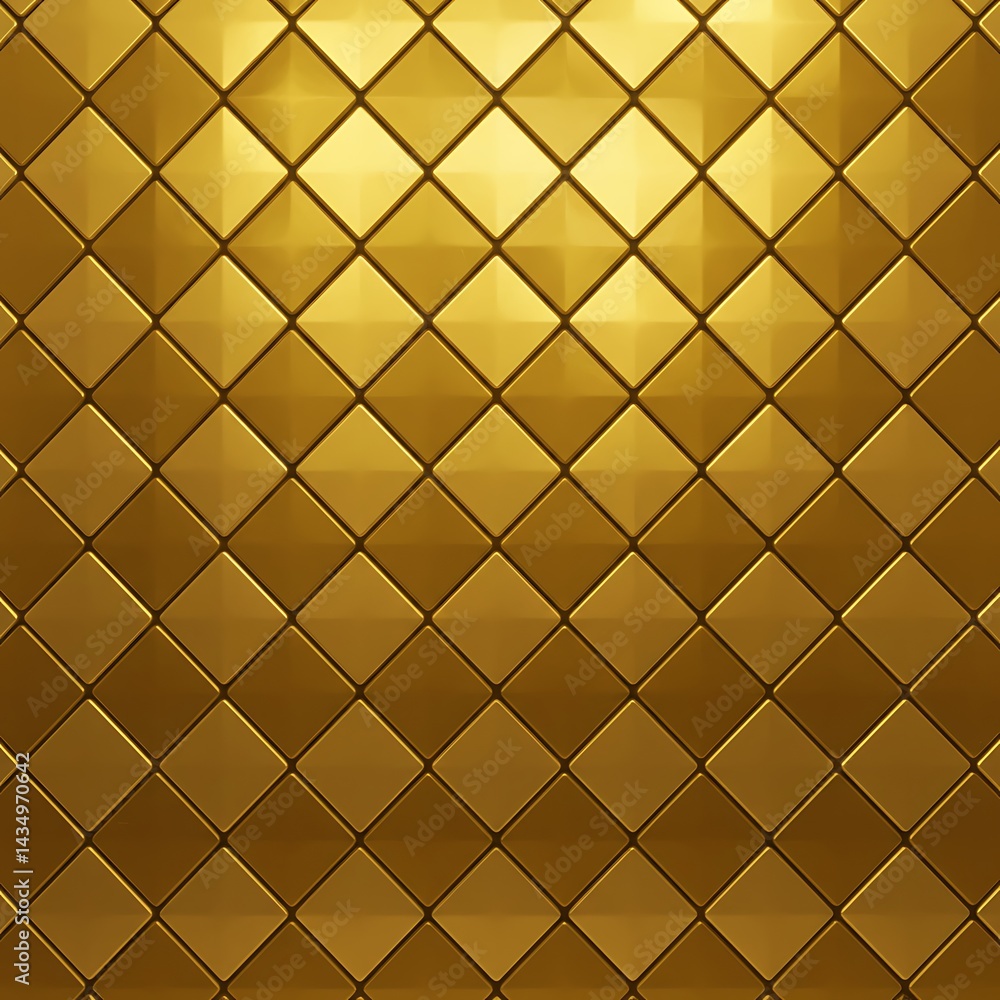 Fototapeta premium Golden Grid Radiance AI Generated