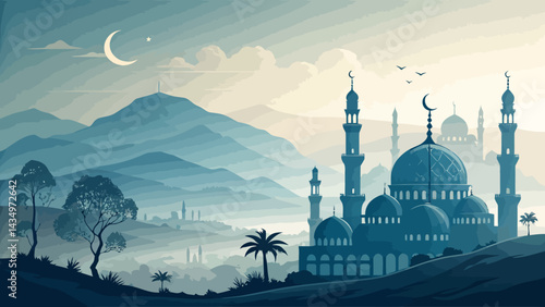 mosque at sunset