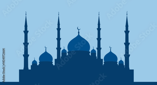 silhouette of mosque
