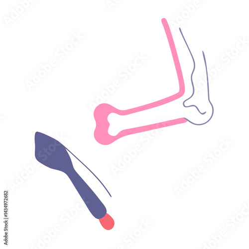 Stylized arm illustration with matchstick on black background
