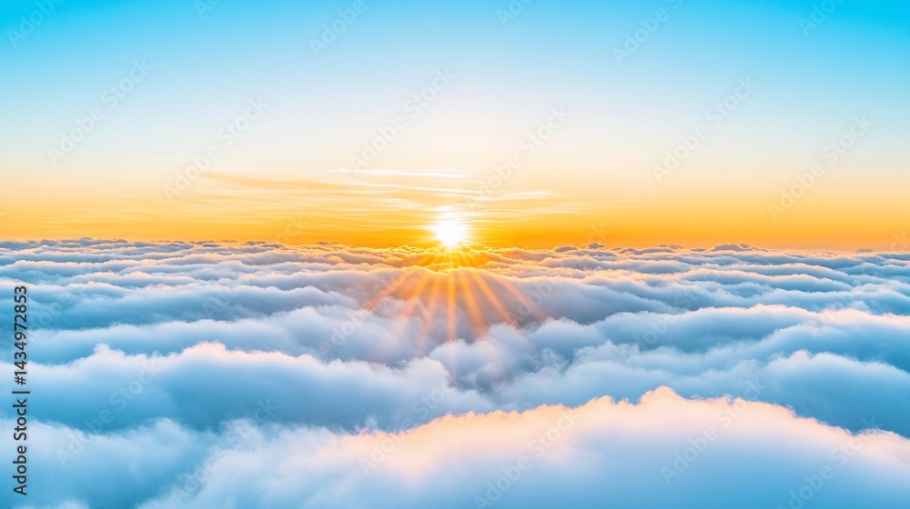 Sunrise above clouds