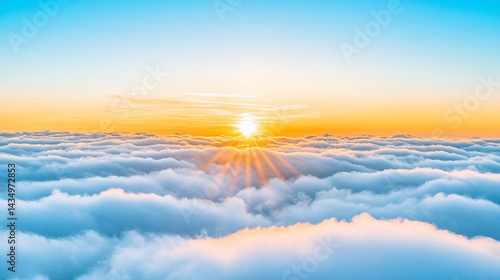Obraz na płótnie Sunrise above clouds w salonie
