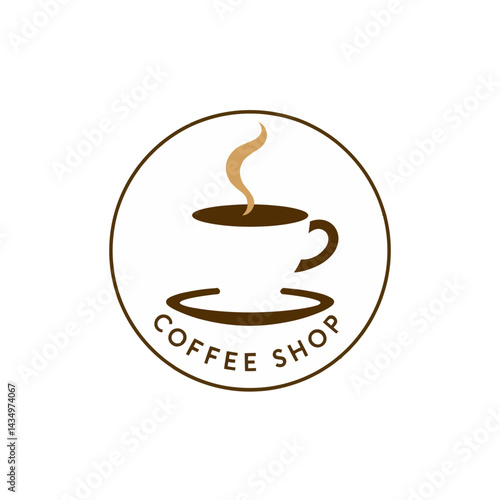 Coffee shop logo design vector graphic template for cafe and restaurant branding and identity design