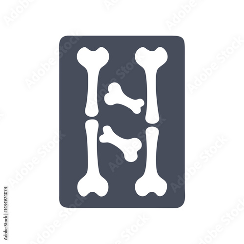Flat design bones on x-ray illustration against dark background