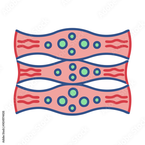 Conceptual visualization of blood vessel obstruction and damage illustration
