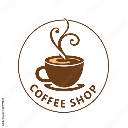 Coffee shop logo design vector graphic template for cafe and restaurant business branding identity