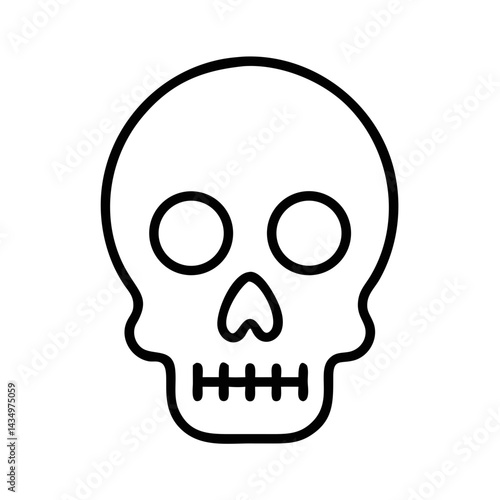 Skull outline illustration against a white background  