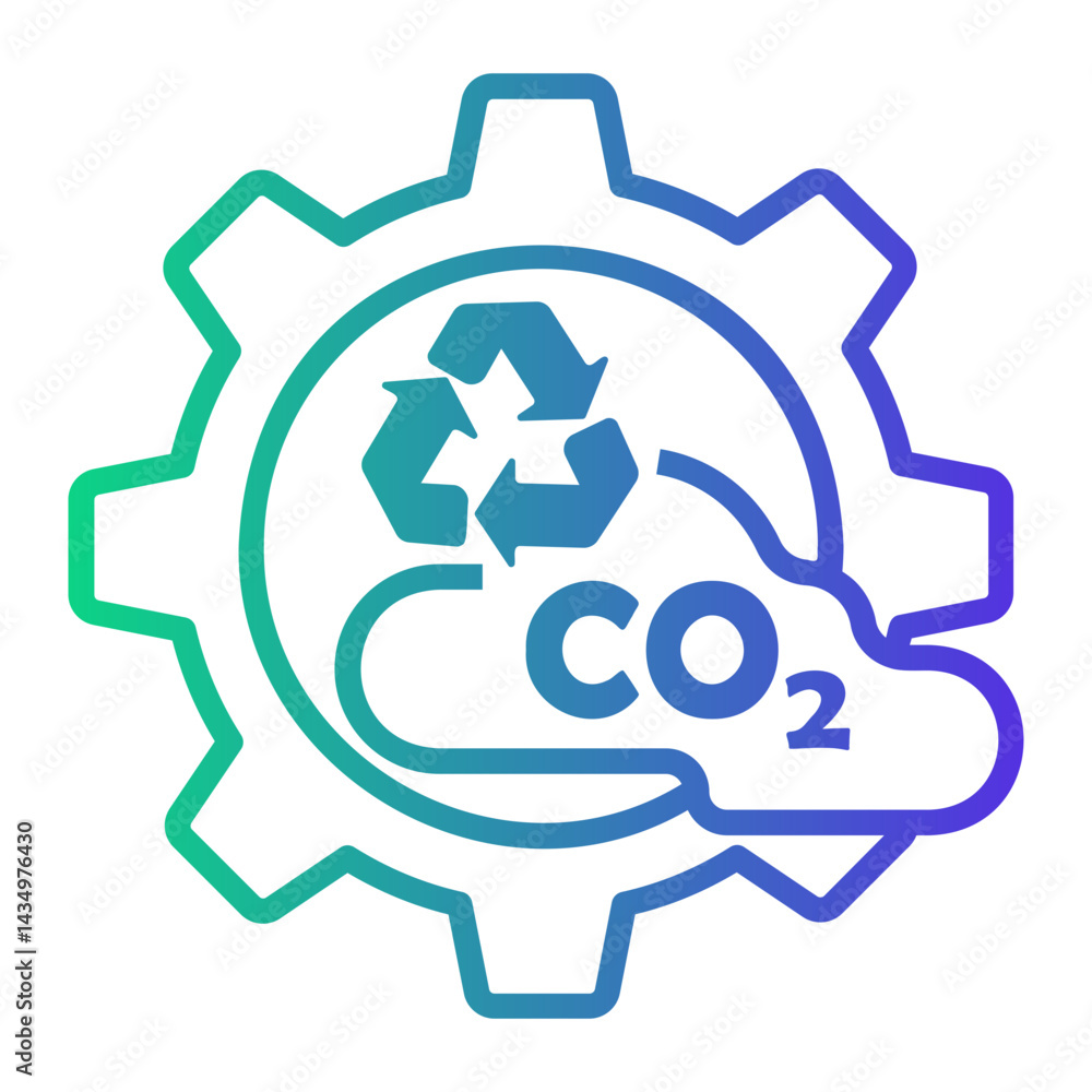 carbon capture Line Gradient Icon carbon capture Line Gradient Icon