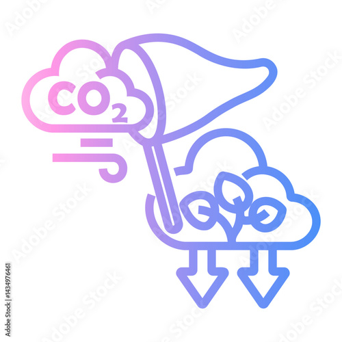 carbon capture Line Gradient Icon