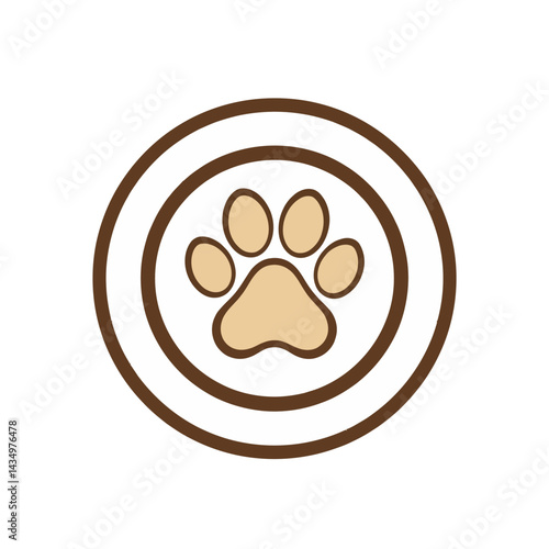 Dog paw print logo design vector illustration for pet shop veterinary clinic animal shelter and more