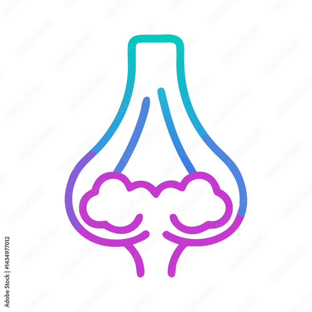 Stylized knee joint illustration with a vibrant color gradient Stylized knee joint illustration with a vibrant color gradient