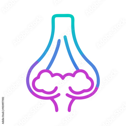 Stylized knee joint illustration with a vibrant color gradient