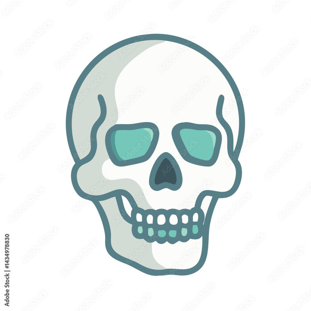 Fototapeta premium Vector illustration of cartoon skull on black background