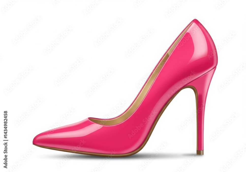 Pink high heel shoe isolated on white background Pink high heel shoe isolated on white background