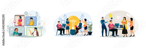 Company employees hold meetings, plan tasks, and share ideas.