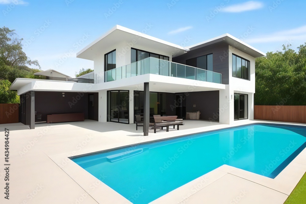 Fototapeta premium Modern house with pool