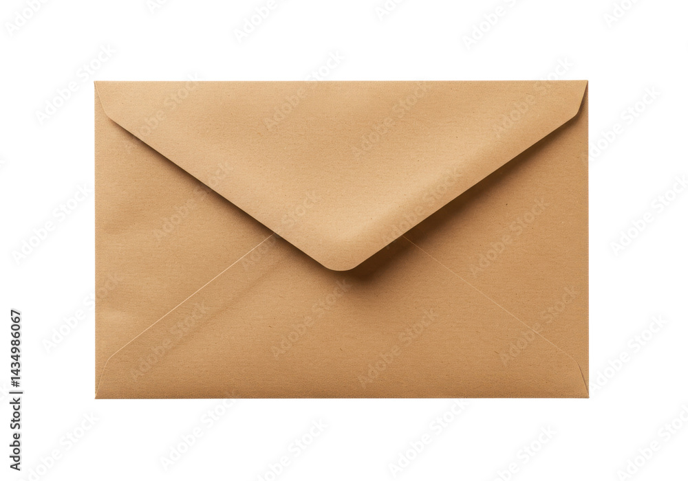Closed brown envelope for sending letters or documents isolated on transparent background Closed brown envelope for sending letters or documents isolated on transparent background