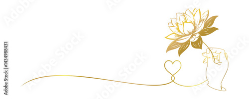 lotus flower vector illustration with hand drawn for vesak day background