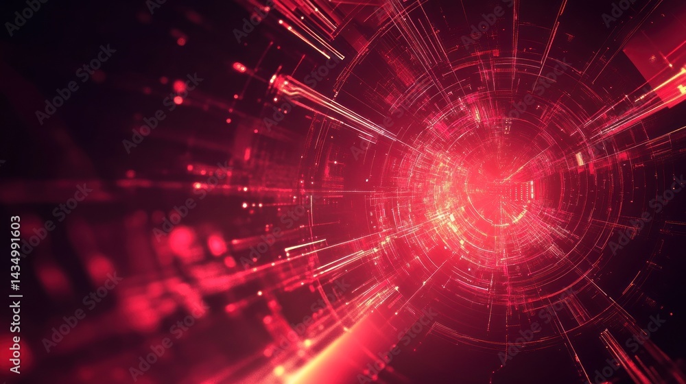Obraz premium Futuristic digital tunnel