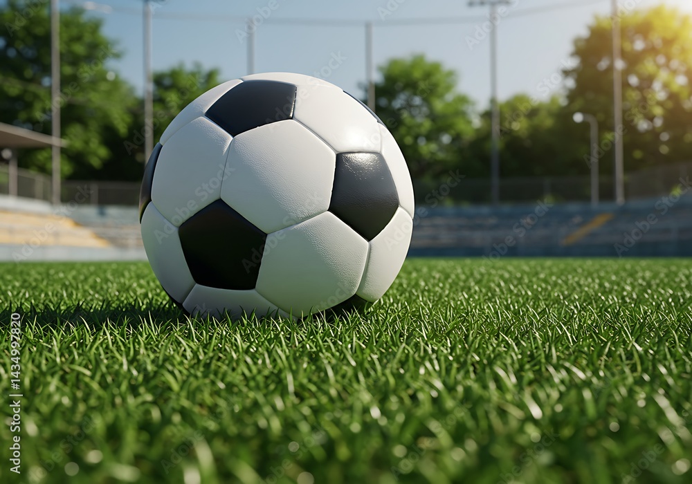 Fototapeta premium Sunlit Pitch, Ready to Roll AI Generated
